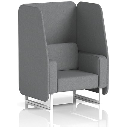 Brixworth 1 Seater Open Booth, White Legs, Synergy Fabric, Partner Panels And Sofa