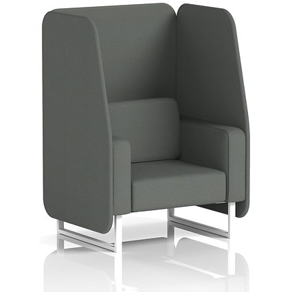 Brixworth 1 Seater Open Booth, White Legs, Sumi Fabric, Kobe Panels And Sofa