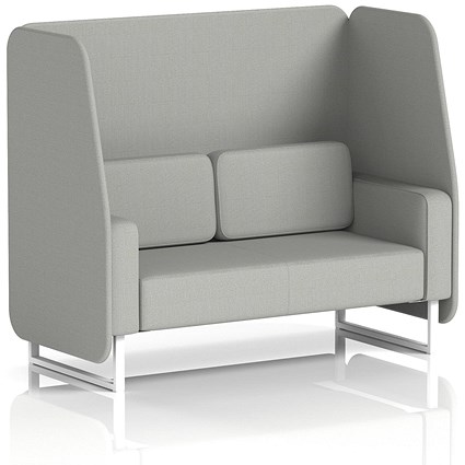 Brixworth 2 Seater Open Booth, White Legs, Sumi Fabric, Tokyo Panels And Sofa