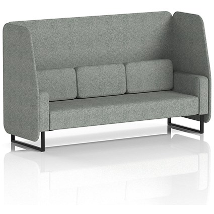 Brixworth 3 Seater Open Booth, Black Legs, Rivet Fabric, Prime Panels And Sofa