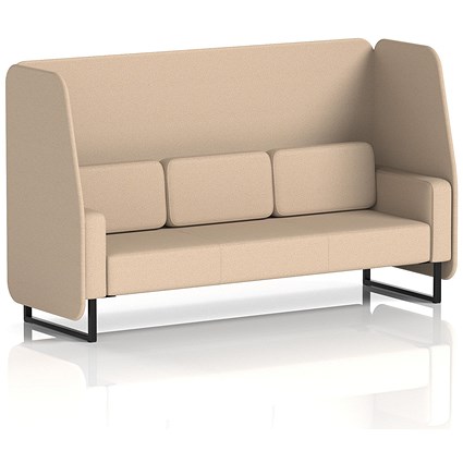 Brixworth 3 Seater Open Booth, Black Legs, Synergy Fabric, Affix Panels And Sofa