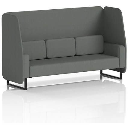 Brixworth 3 Seater Open Booth, Black Legs, Sumi Fabric, Kobe Panels And Sofa