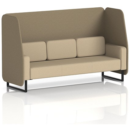 Brixworth 3 Seater Open Booth, Black Legs, Main Line Flax Fabric, Bank Panels And Upminster Sofa