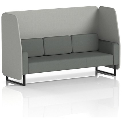 Brixworth 3 Seater Open Booth, Black Legs, Sumi Fabric, Tokyo Panels And Kobe Sofa