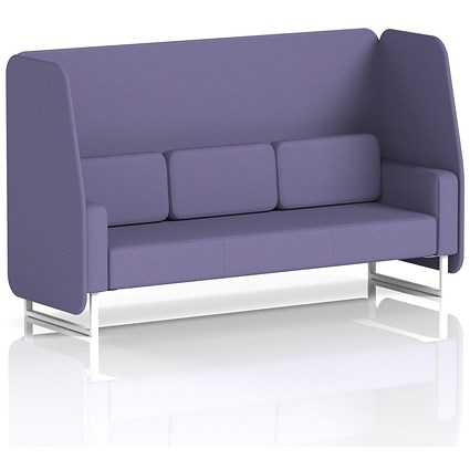 Brixworth 3 Seater Open Booth, White Legs, Synergy Fabric, Order Panels And Sofa