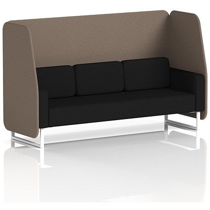 Brixworth 3 Seater Open Booth, White Legs, X2 Fabric, Theory Panels And Diameter Sofa