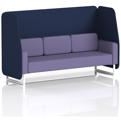 Brixworth 3 Seater Open Booth, White Legs, Synergy Fabric, Alike Panels And Order Sofa