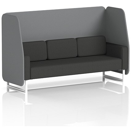 Brixworth 3 Seater Open Booth, White Legs, Synergy Fabric, Partner Panels And Mix Sofa