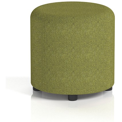 Harlestone Small Round Stool, In Rivet Fabric, Olive Body And Top