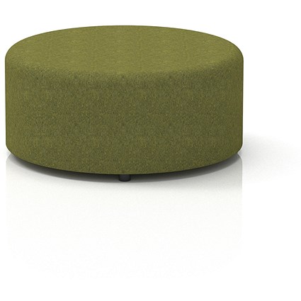 Harlestone Large Round Stool, In Rivet Fabric, Olive Body And Top