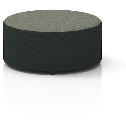 Harlestone Large Round Stool, In Rivet Fabric, Charcoal Body Vitreous Top