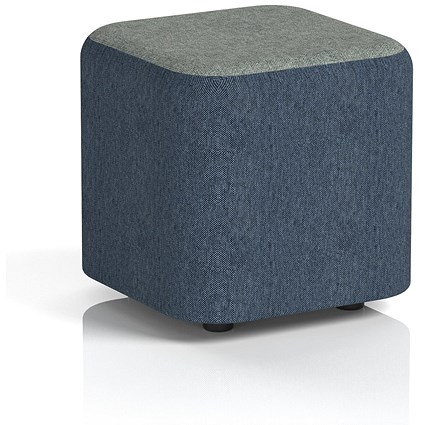 Harlestone Small Square Stool, In Rivet Fabric, Crucible Body Prime Top