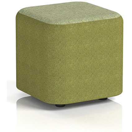 Harlestone Small Square Stool, In Rivet Fabric, Olive Body Burnish Top