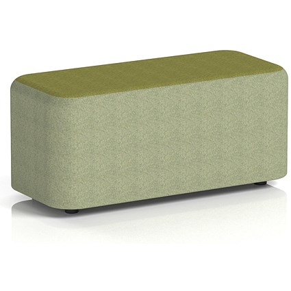 Harlestone Small Rectangular Stool, In Rivet Fabric, Burnish Body Olive Top