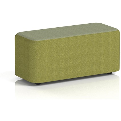 Harlestone Small Rectangular Stool, In Rivet Fabric, Olive Body Burnish Top