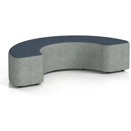 Harlestone 180 Degree Stool, In Rivet Fabric, Vitreous Body Charcoal Top