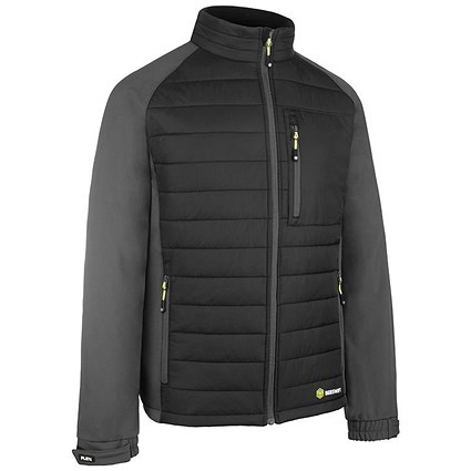 Flex Workwear Padded Jacket, Black & Grey, 4XL