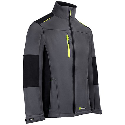 Flex Softshell Two-Tone Jacket, Grey & Black, 4XL