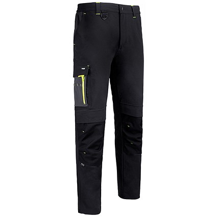 Flex Workwear Two-Tone Trousers, Black & Grey, 28T