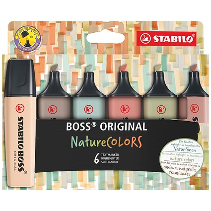 Stabilo Boss Original NatureColors Highlighter, Assorted, Pack of 6