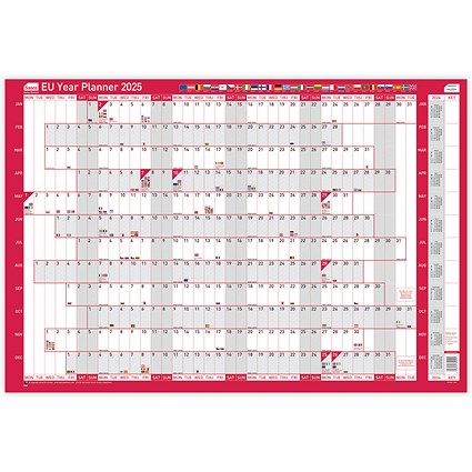 Sasco EU Year Planner, Mounted, 915x610mm, 2025