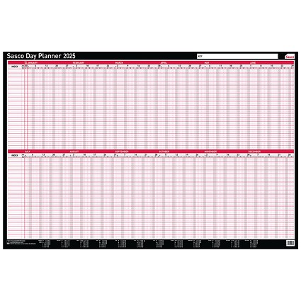 Sasco Day Planner, Mounted, 915x610mm, 2025