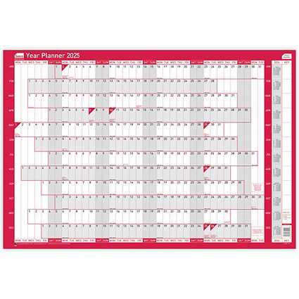 Sasco Year Planner, Mounted, 915x610mmm, 2025