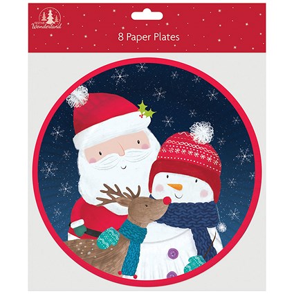 Christmas Paper Plates, 9 inch, Pack of 96