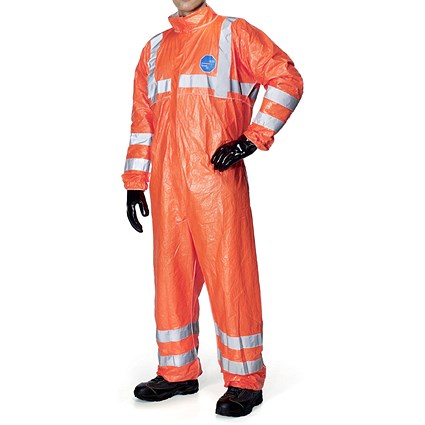 Tyvek 500 High Visibility Coverall, Orange, Medium