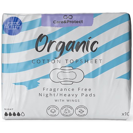 Care and Protect 100% Organic Cotton Night Pads, Pack of 80