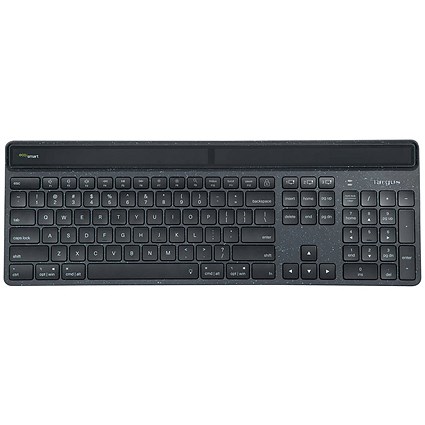 Targus Sustainable Energy Harvesting EcoSmart Wireless Keyboard, Black