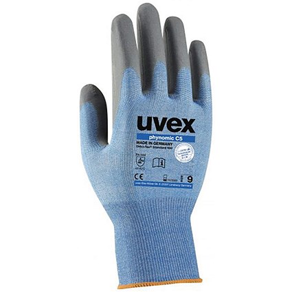 Uvex Phynomic C5 Gloves, Blue, XS, Pack of 10