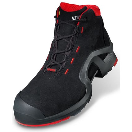 Uvex 1 X-Tended Support S3 SRC Lace-Up Boots, Black & Red, 5