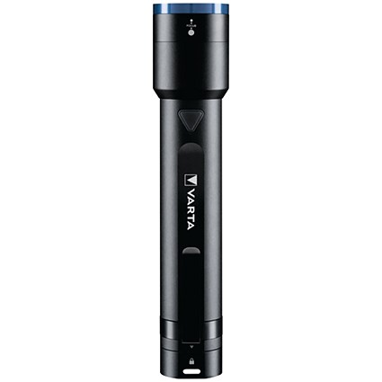 Varta Night Cutter Pro F40R Rechargeable Torch and Powerbank, 2000 Lumens, Black