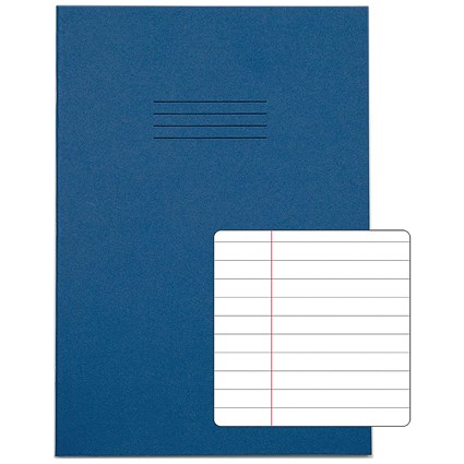 Rhino Exercise Book, 64 Pages, Ruled with Margin, A4, Dark Blue, Pack of 50