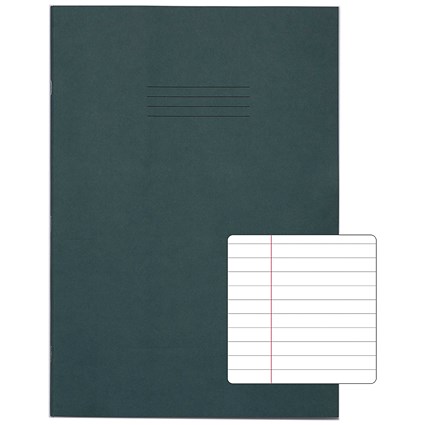 Rhino Exercise Book, 80 Pages, Ruled with Margin, A4+, Dark Green, Pack of 50