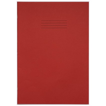 Rhino Exercise Book, 48 Pages, Plain, A4+, Red, Pack of 50