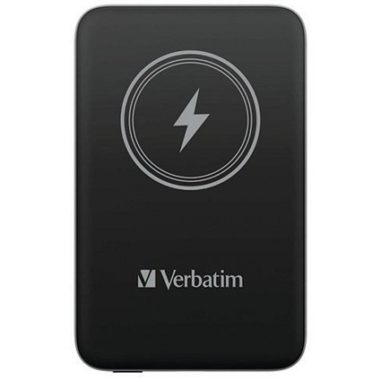 Verbatim Charge n Go Magnetic Wireless Charging Power Bank, 10000mAh, Black