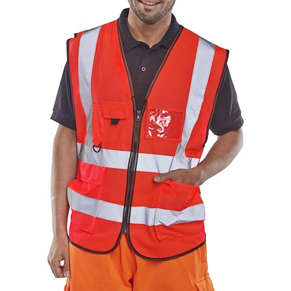 Beeswift Executive Hi Viz Waistcoat, Red, Small