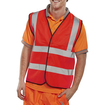 Beeswift Hi Viz Waistcoat, Red, Small