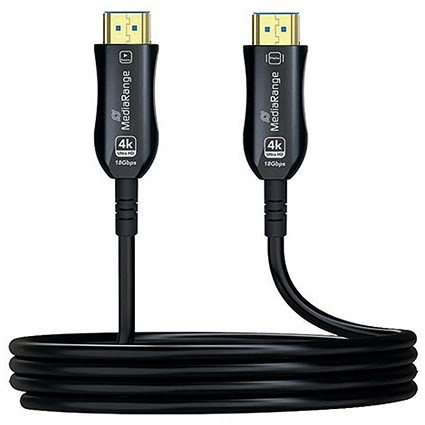 MediaRange Active Optical HDMI Cable with Ethernet 18Gbit, 15m, Black