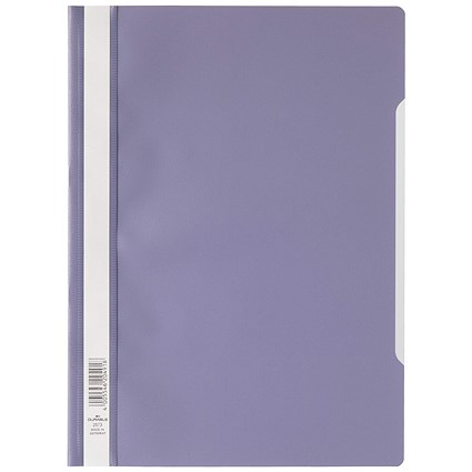 Durable A4 Clear View Folder, Purple, Pack of 25