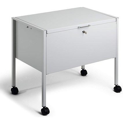 Durable Eco Locking Lid Suspension File Trolley, for 80 A4 Folders, Grey