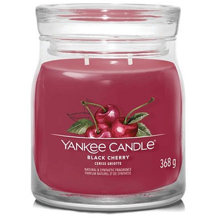 Yankee Candle Signature Medium Jar, 368g, Black Cherry, Pack of 4