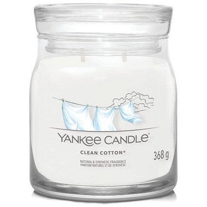 Yankee Candle Signature Medium Jar, 368g, Clean Cotton, Pack of 4