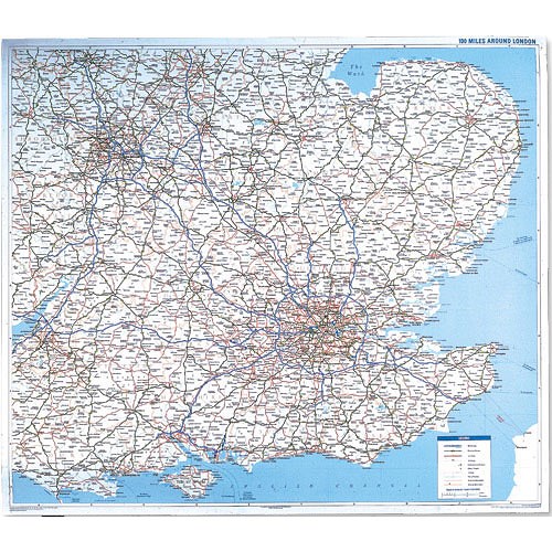 Map Marketing Primary Routes 100 Miles Around London Map Unframed 5 ...