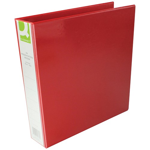 Q-Connect Presentation Binder / A4 / 4 D-Ring / 40mm Capacity / Red