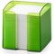 Durable Trend Note Box Transparent Cube and 800 Sheet Memo Pad, Green