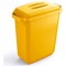 Durable Durabin Rectangular Food Safe Waste Recycling Bin, 60 Litre, Yellow