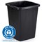 Durable Durabin Eco Strong Recycled Plastic Waste Recycling Bin, 90 Lite, Black